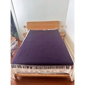 Restoration Hardware RH 100% Cashmere Throw Blanket Purple Plum Fringe Tassels